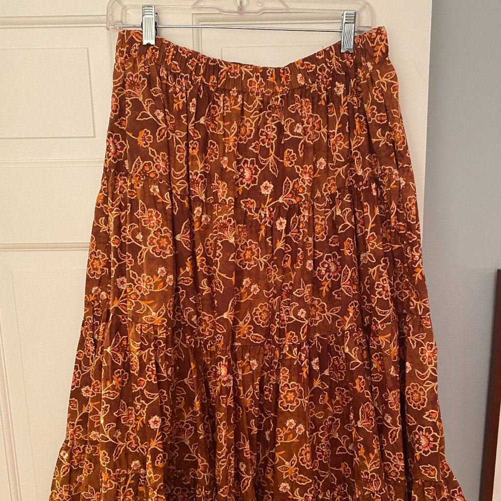 J. Crew Rust Floral Midi Skirt - Picture 3 of 5